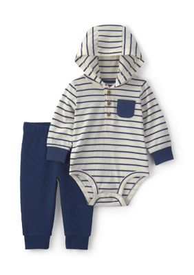 Carter's Baby BoysStriped Hooded Bodysuit and Drawstring Pants, Newborn