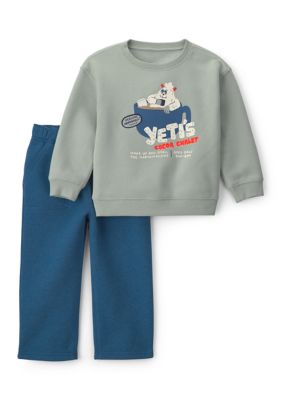 Carter's Baby Boys Long Sleeve Graphic Shirt and Pants Set, 12 Months