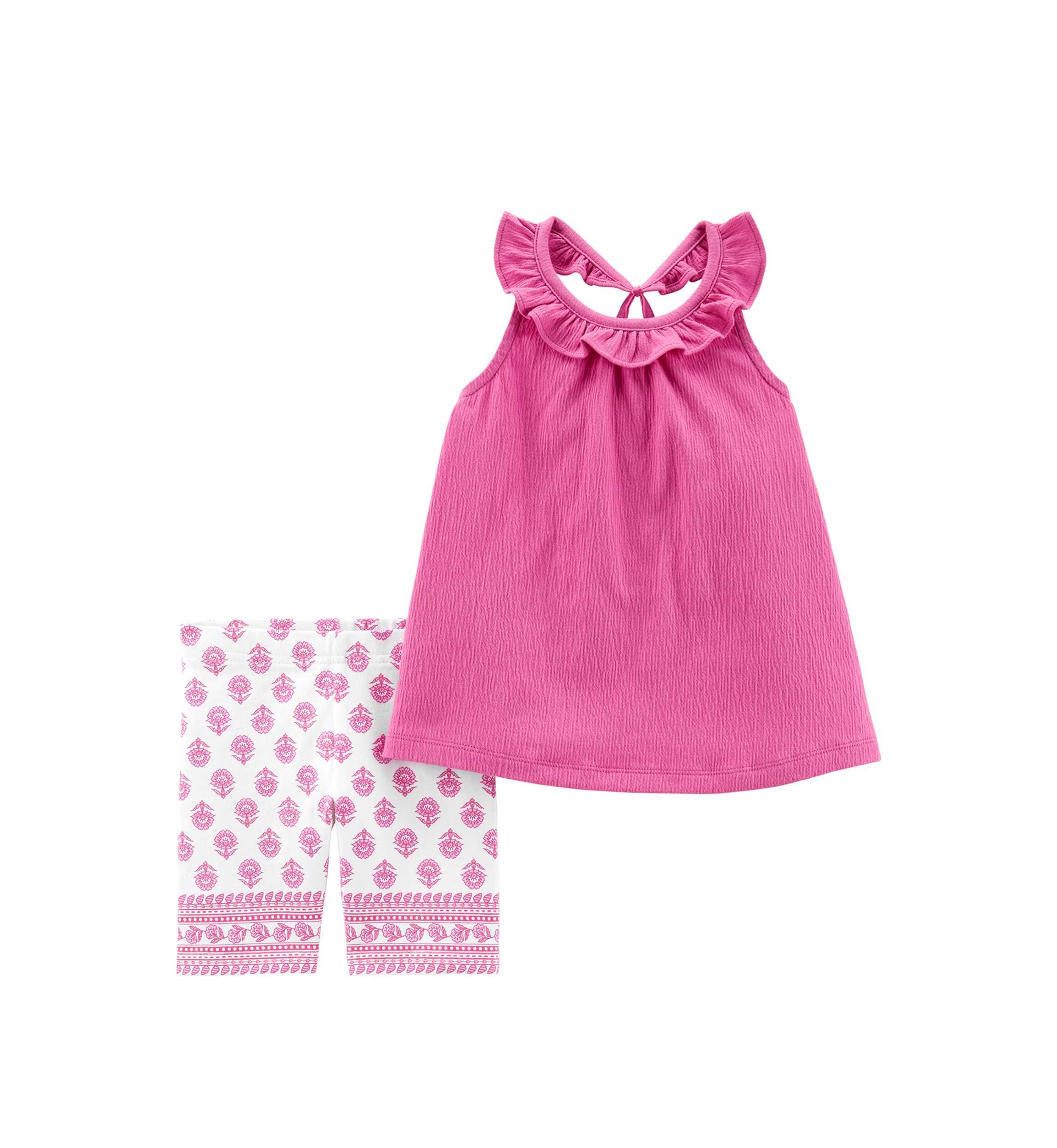 Toddler Girls 2 Piece Crinkle Jersey Tank and Tumbling Short Set 