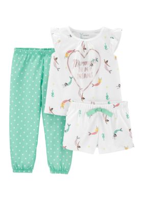 Carter s Toddler Girls 3 Piece Mermaid Pajama Set