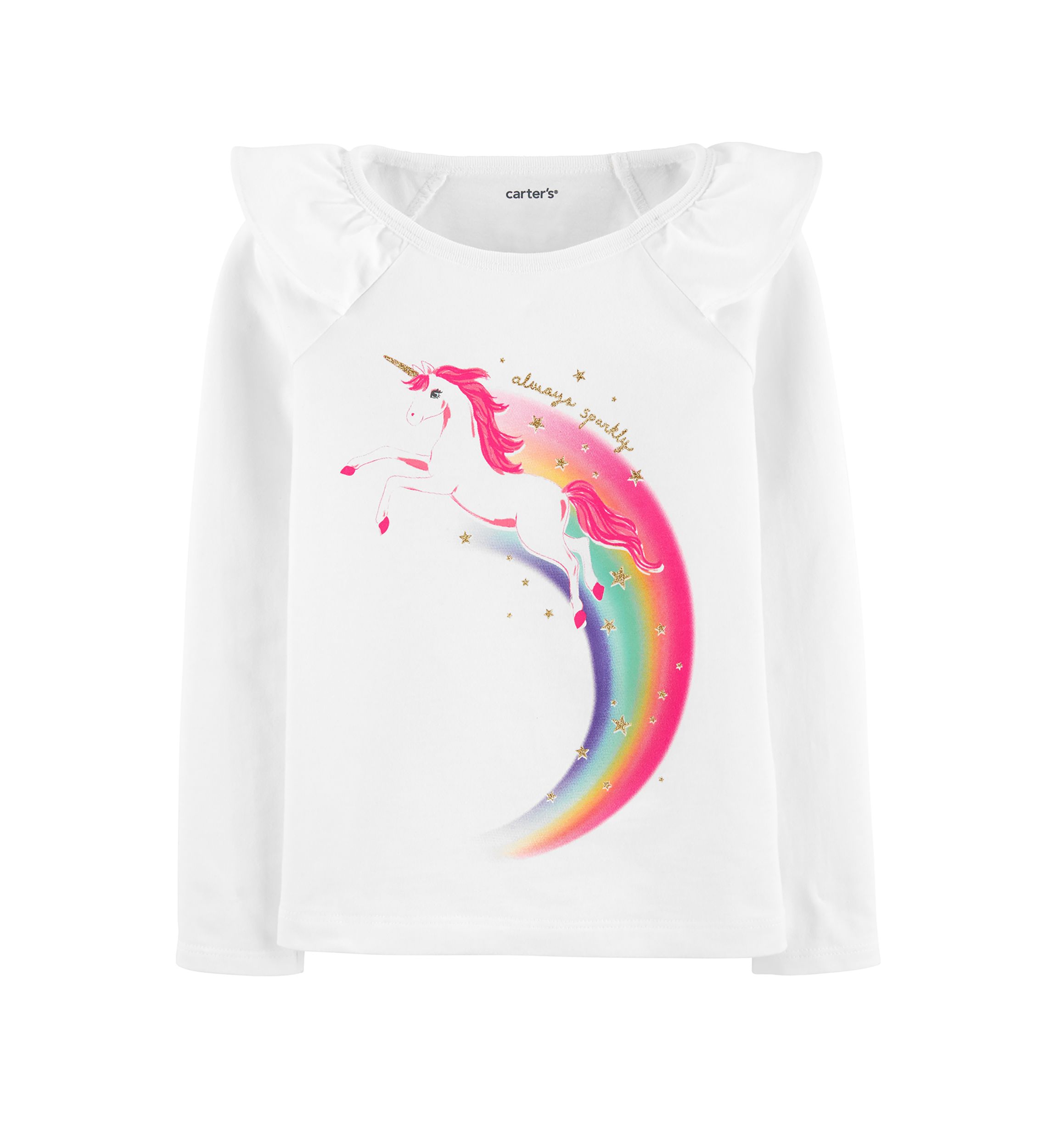 Toddler Girls Rainbow Unicorn Jersey Graphic T-Shirt