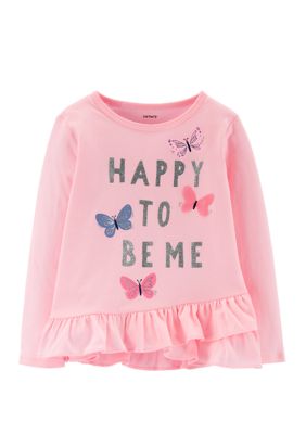 Carter's® Toddler Girls Glitter Butterfly Ruffle Jersey T-Shirt | belk