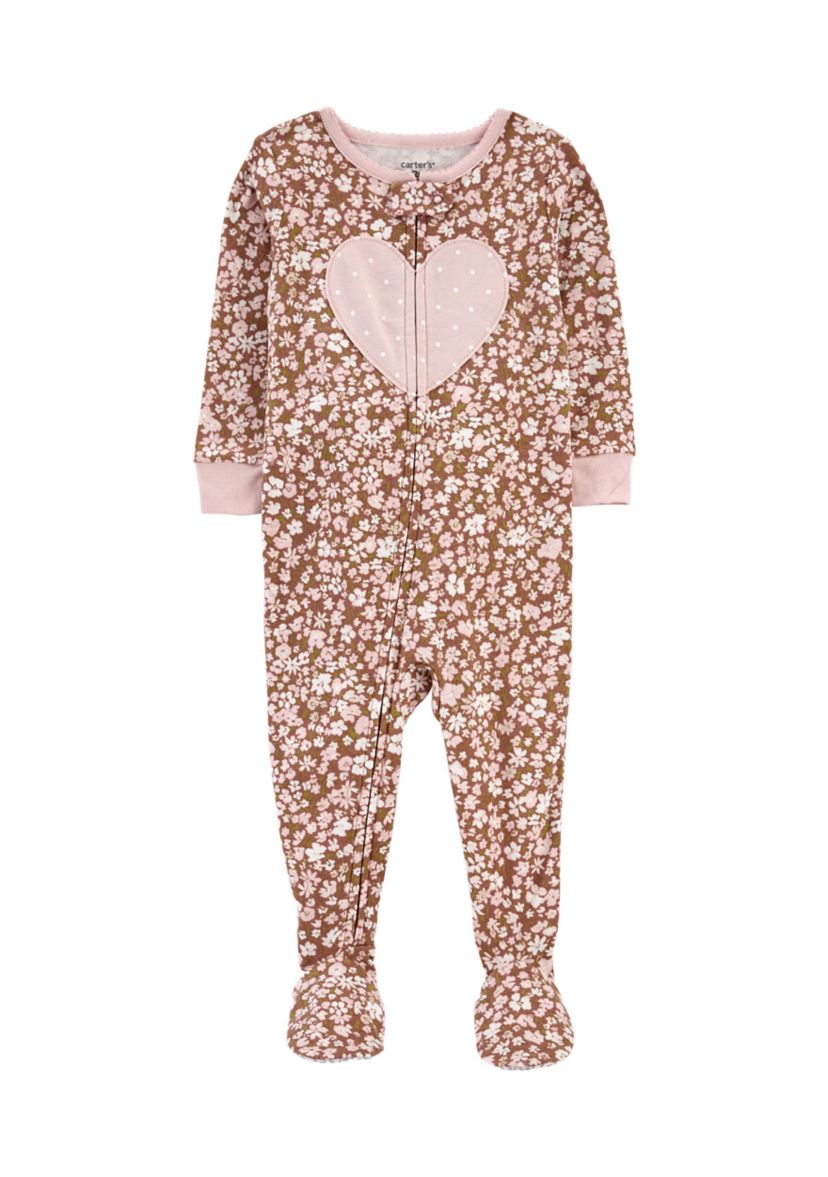 Toddler Girls Heart Cotton Pajama Bodysuit