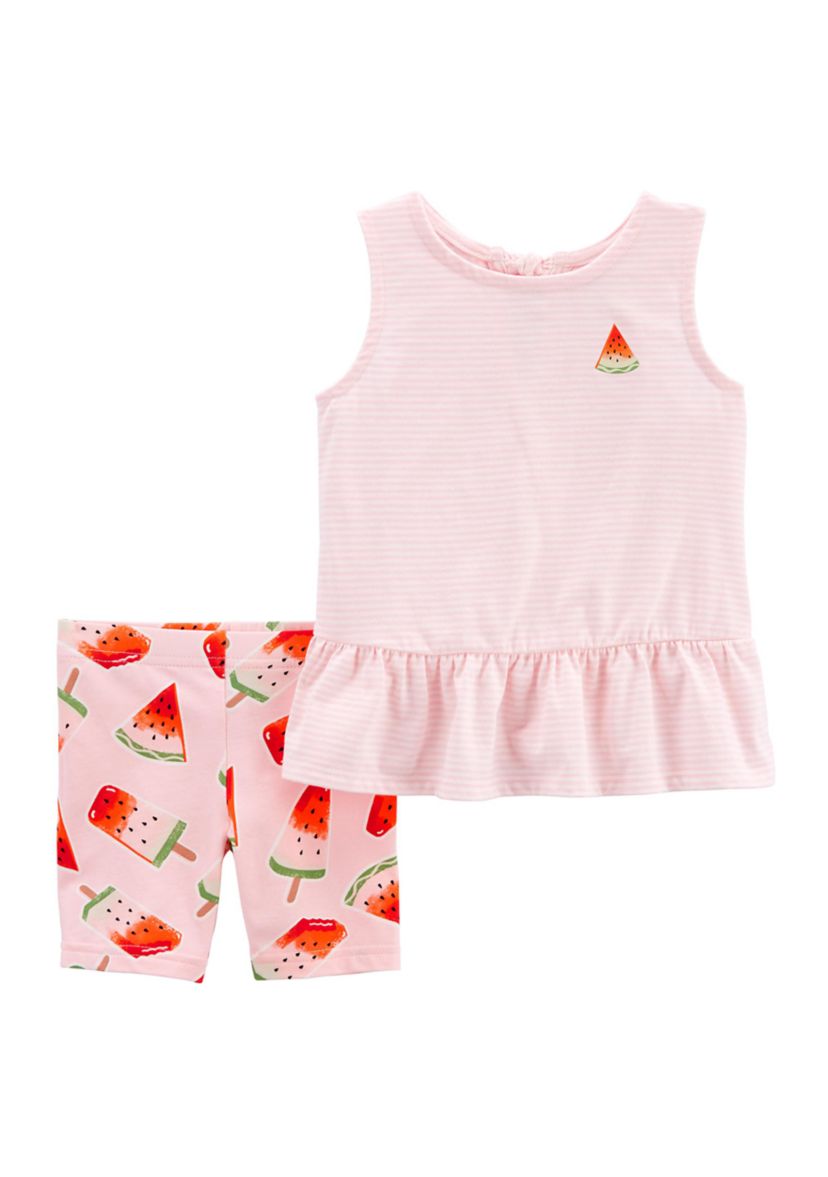 Toddler Girls Printed Top and Shorts Set