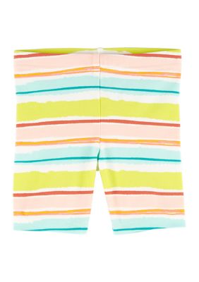 Toddler Girls Stripe Biker Shorts