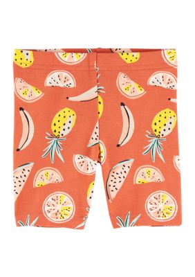 Toddler Girls Fruit Printed Biker Shorts