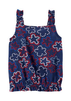 Toddler Girls Sleeveless Printed Knit Top