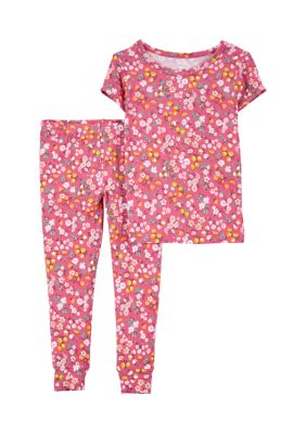 Toddler Girls Floral Printed Pajama Set