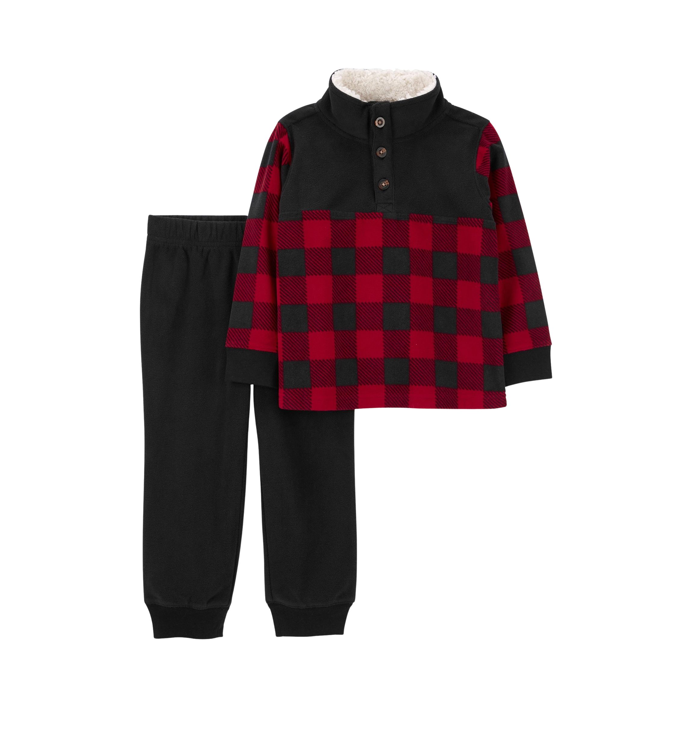 Toddler Boys Plaid Buffalo Check Set