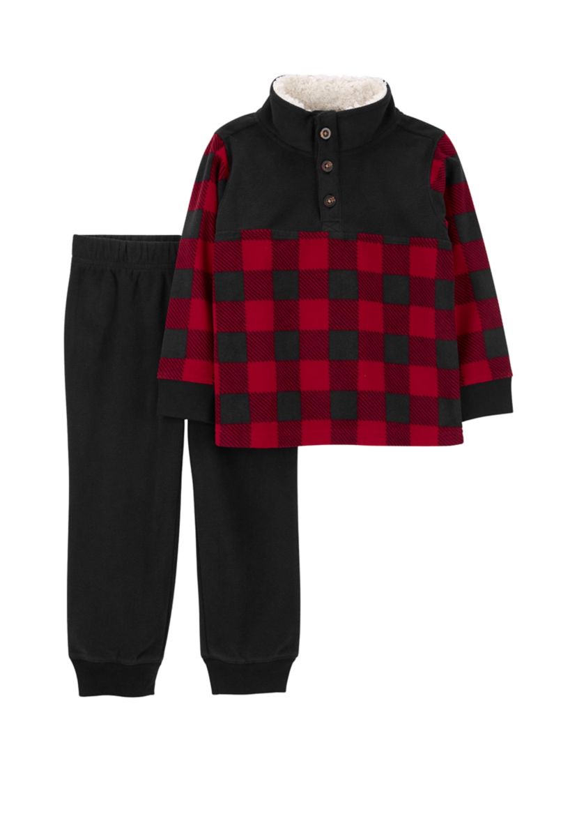 Toddler Boys Plaid Buffalo Check Set