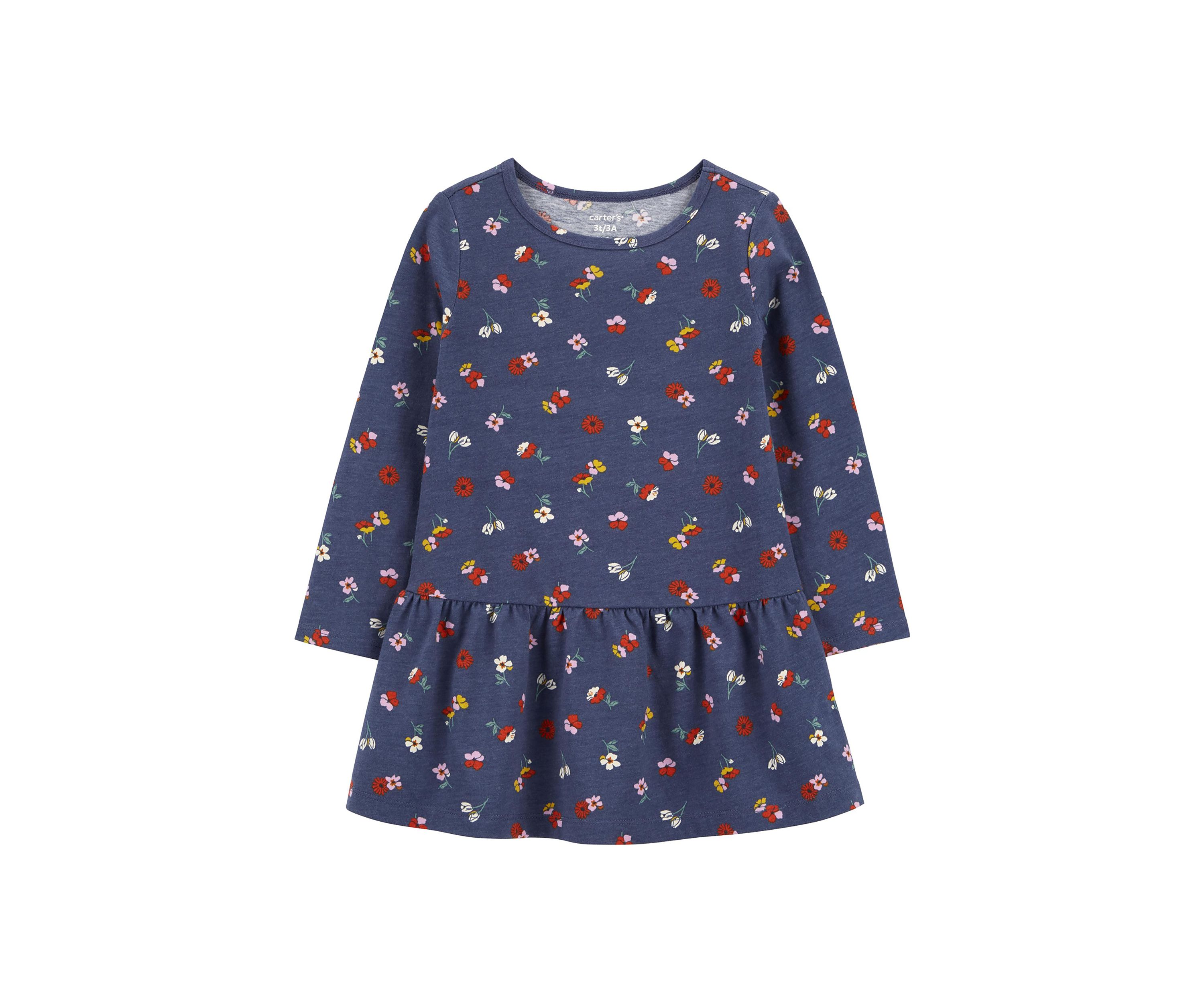 Baby Girls Floral Printed Knit Dress