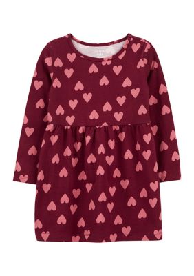 Toddler Girls Heart Printed Knit Dress