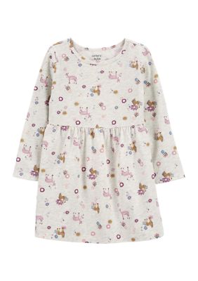 Toddler Girls Critter Printed Knit Dress