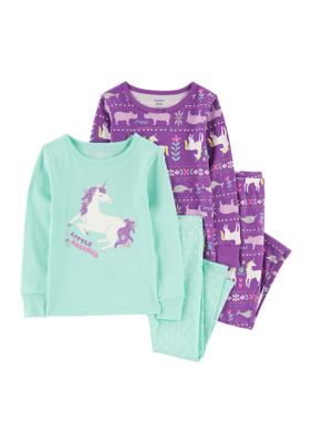 Justice Girls Pajamas PJ 3pc Set Black Pink Polar Bear Size 8