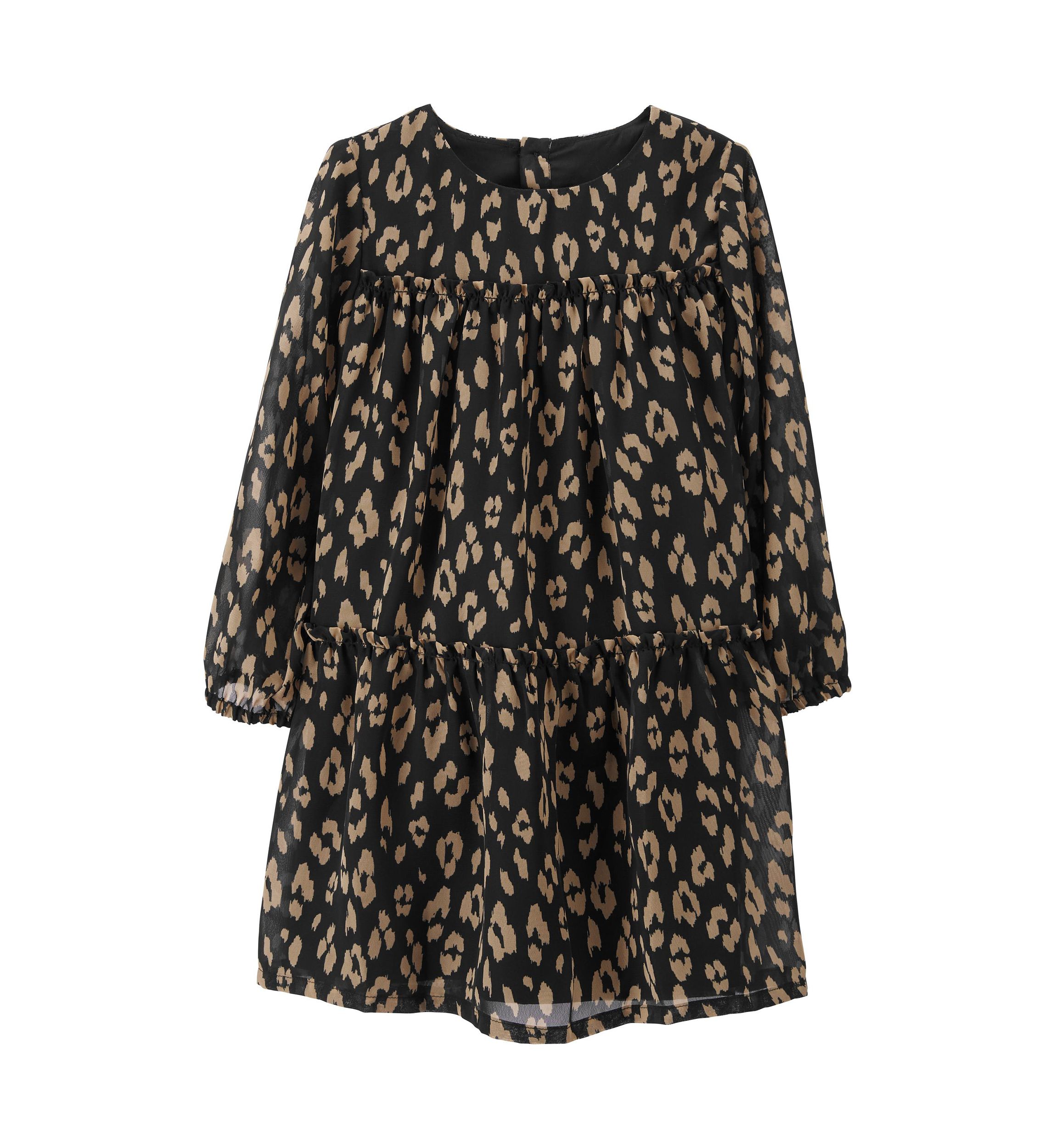 Toddler Girls Woven Leopard Printed Dress