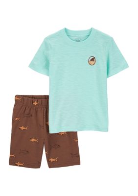 Toddler Boys 2 Piece Shark Shorts Set