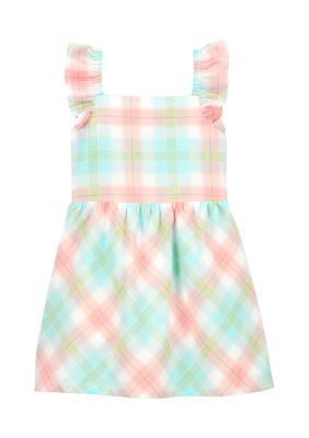 Toddler Girls Sateen Plaid Dress