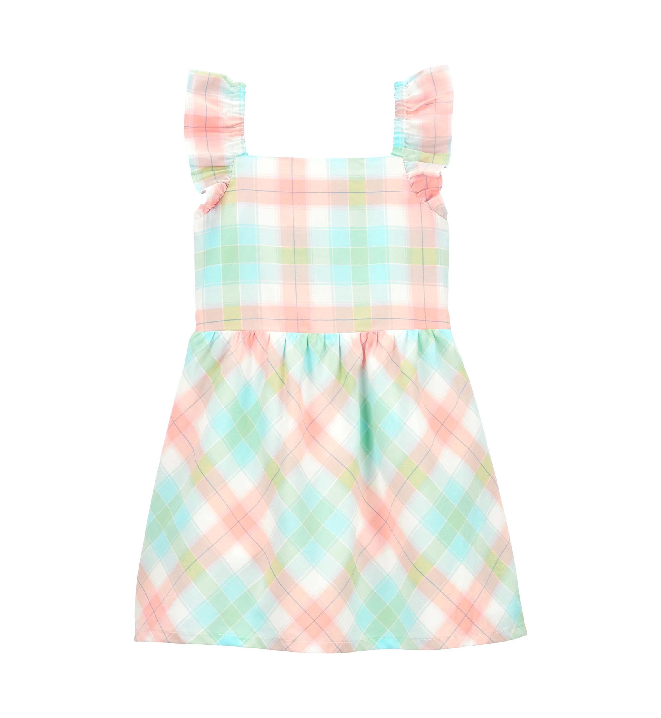 Toddler Girls Sateen Plaid Dress