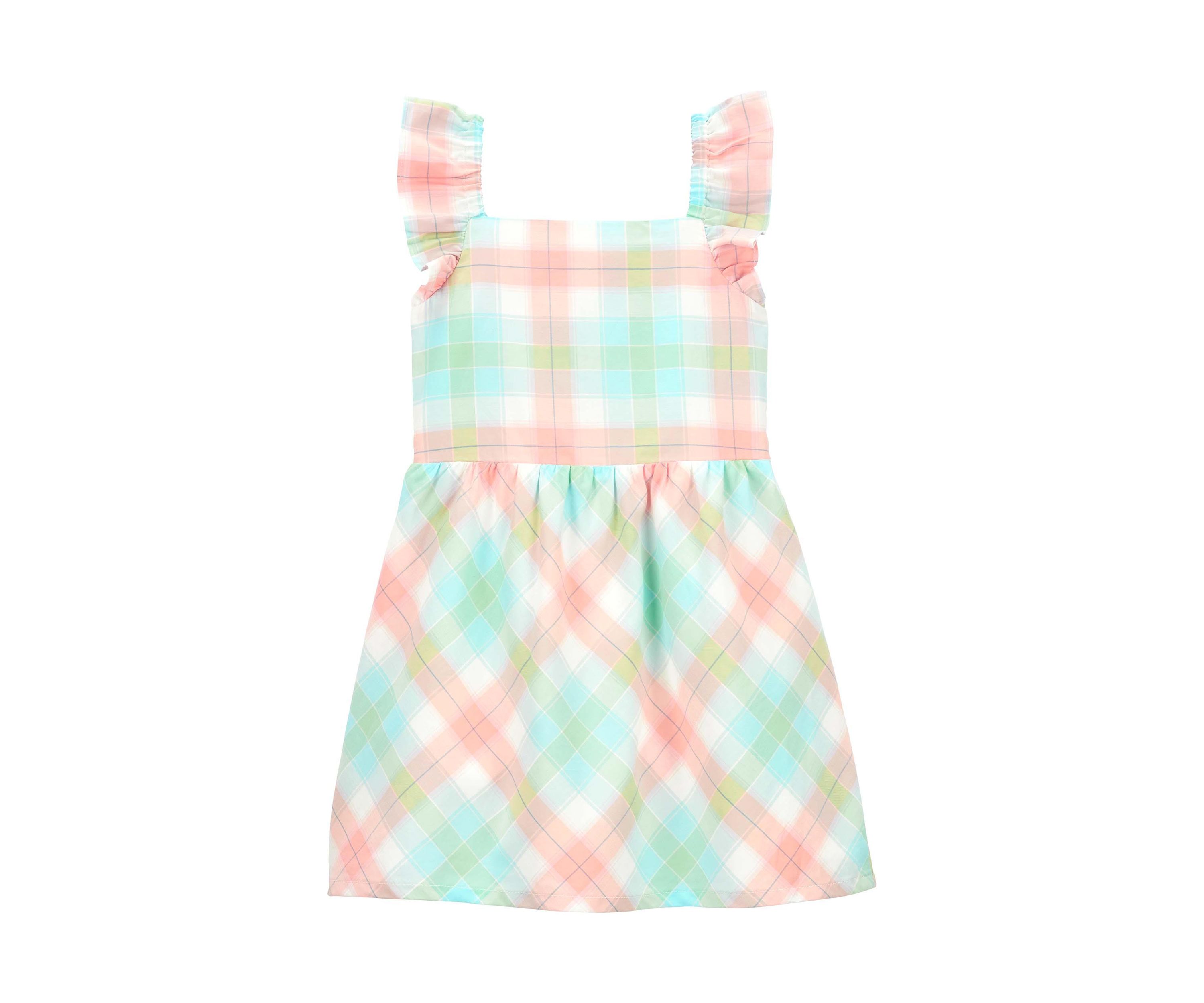 Toddler Girls Sateen Plaid Dress