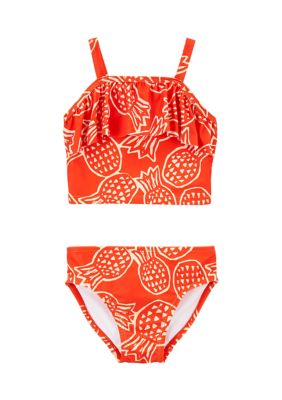 Toddler Girls Pineapple Ruffle 2 Piece Swimsuit