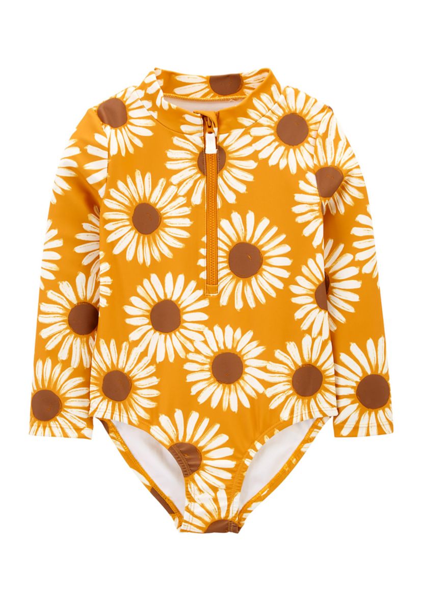 Toddler Girls Printed One-Piece Rashguard 