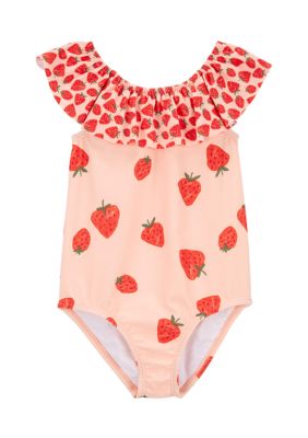 Toddler Girls Strawberry One Piece Swimsuit