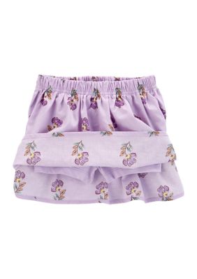 Toddler Girls Floral Printed Top and Skort Set