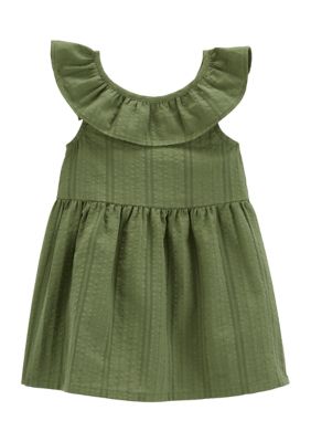 Toddler Girls Solid Textured Dress