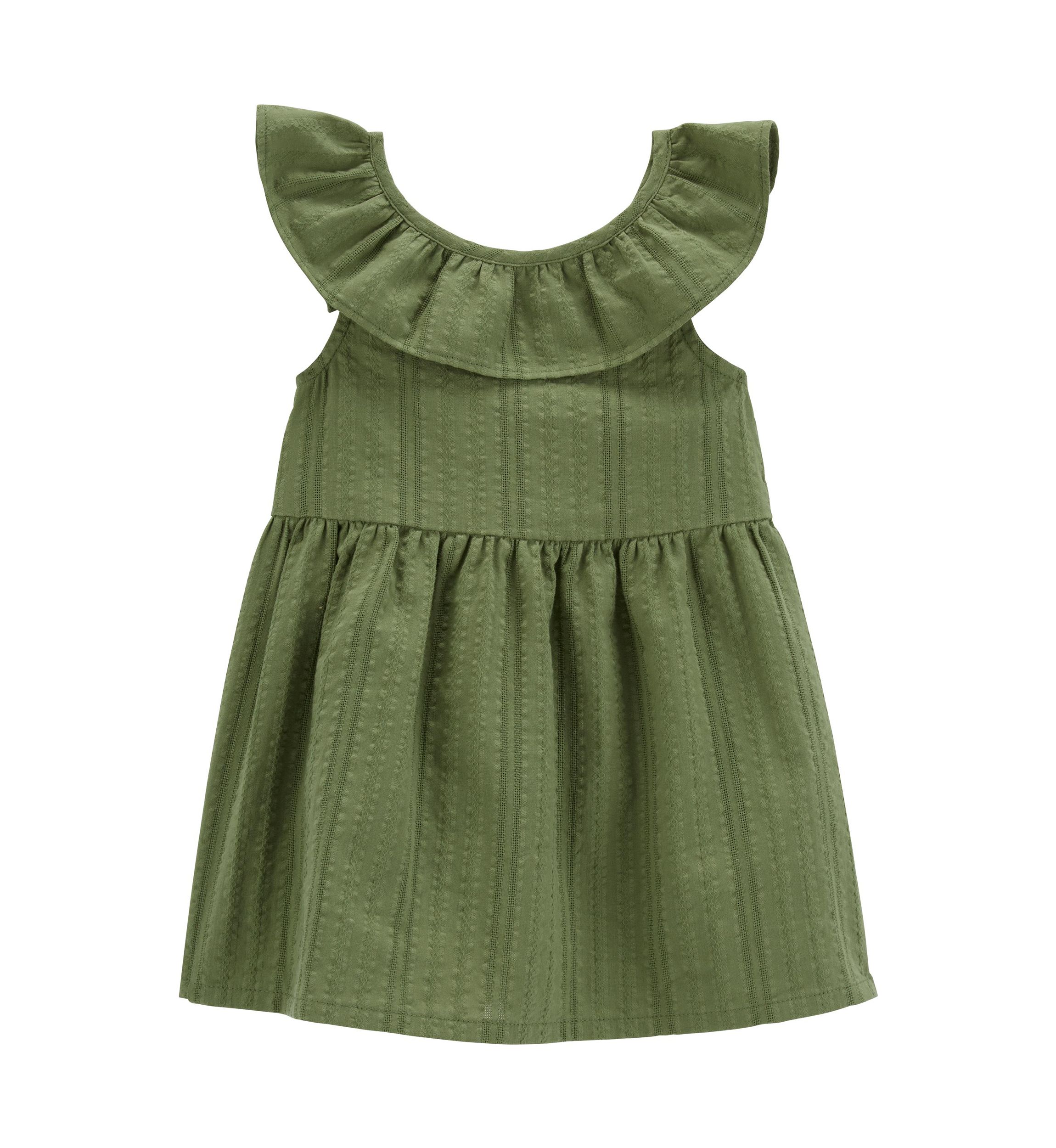 Toddler Girls Solid Textured Dress