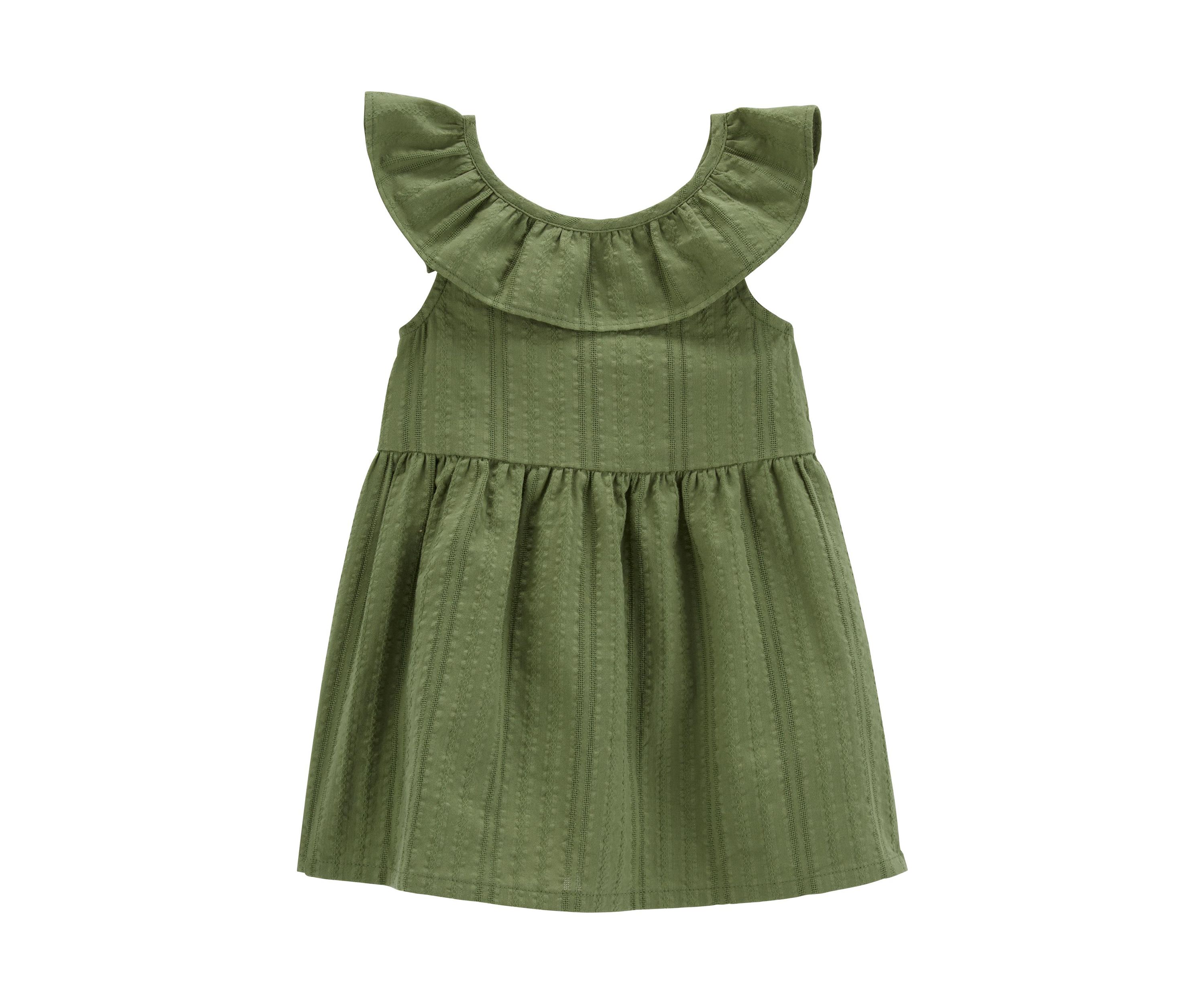 Toddler Girls Solid Textured Dress
