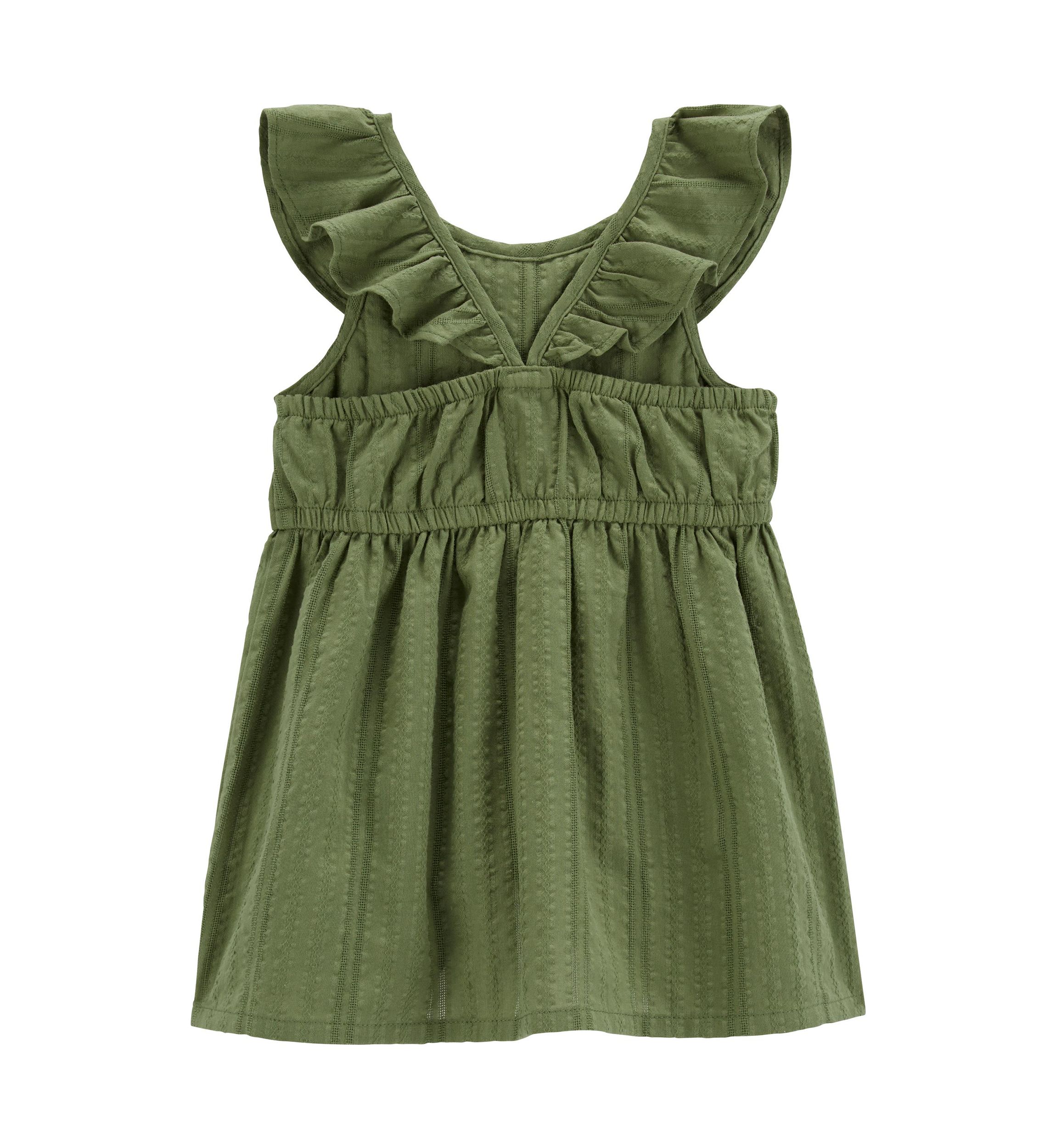Toddler Girls Solid Textured Dress