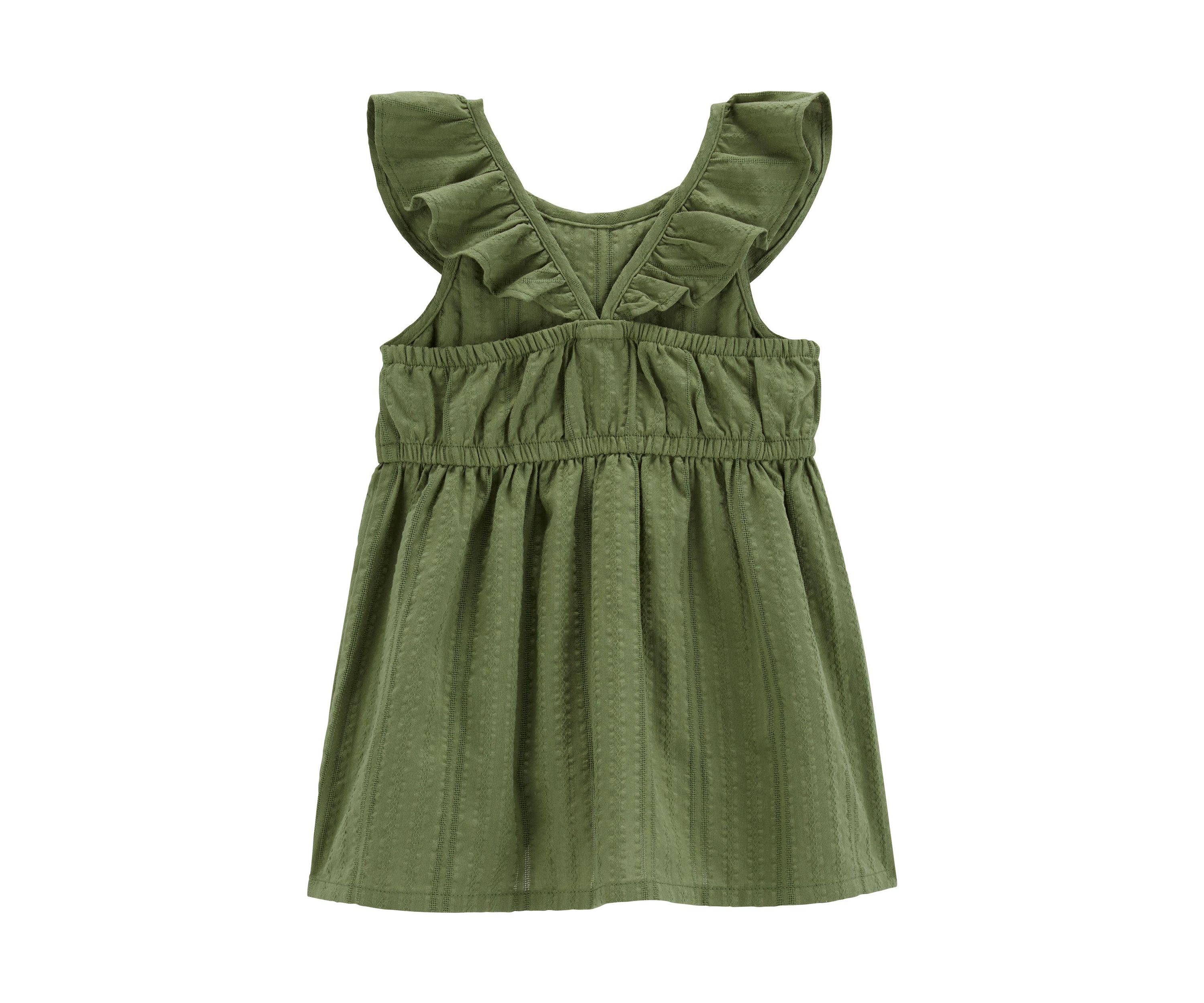 Toddler Girls Solid Textured Dress