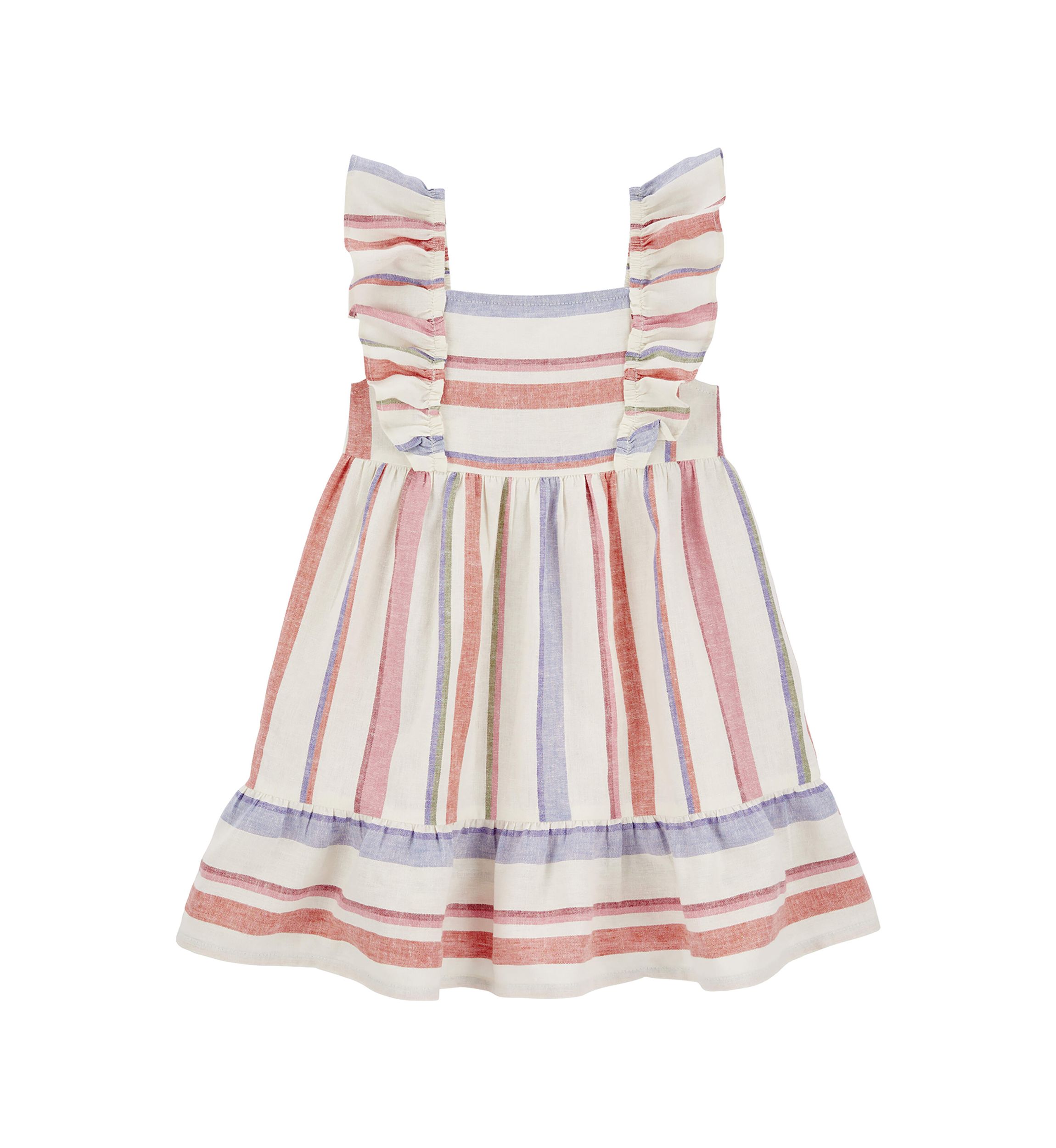 Toddler Girls Linen Striped Dress