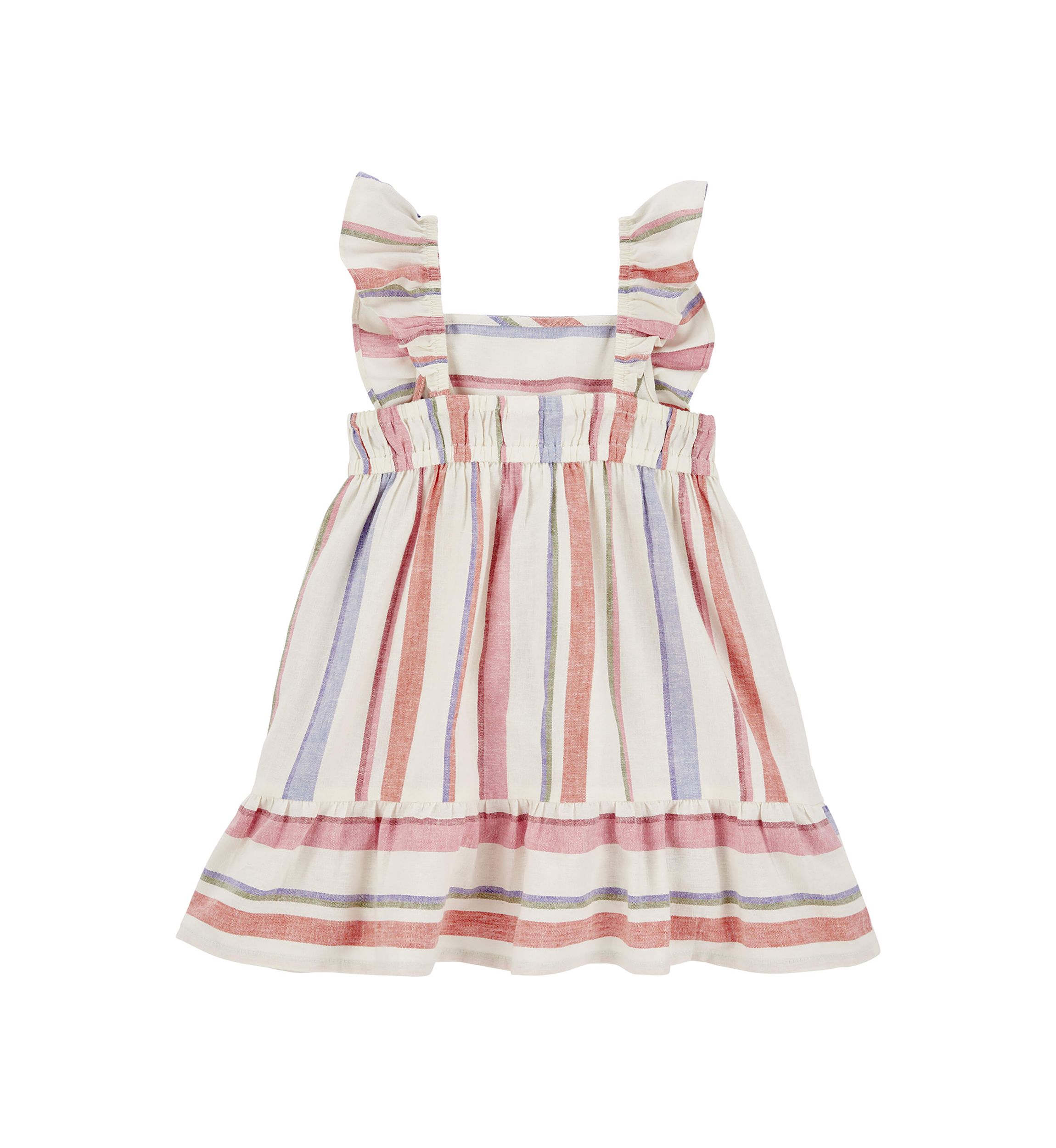 Toddler Girls Linen Striped Dress