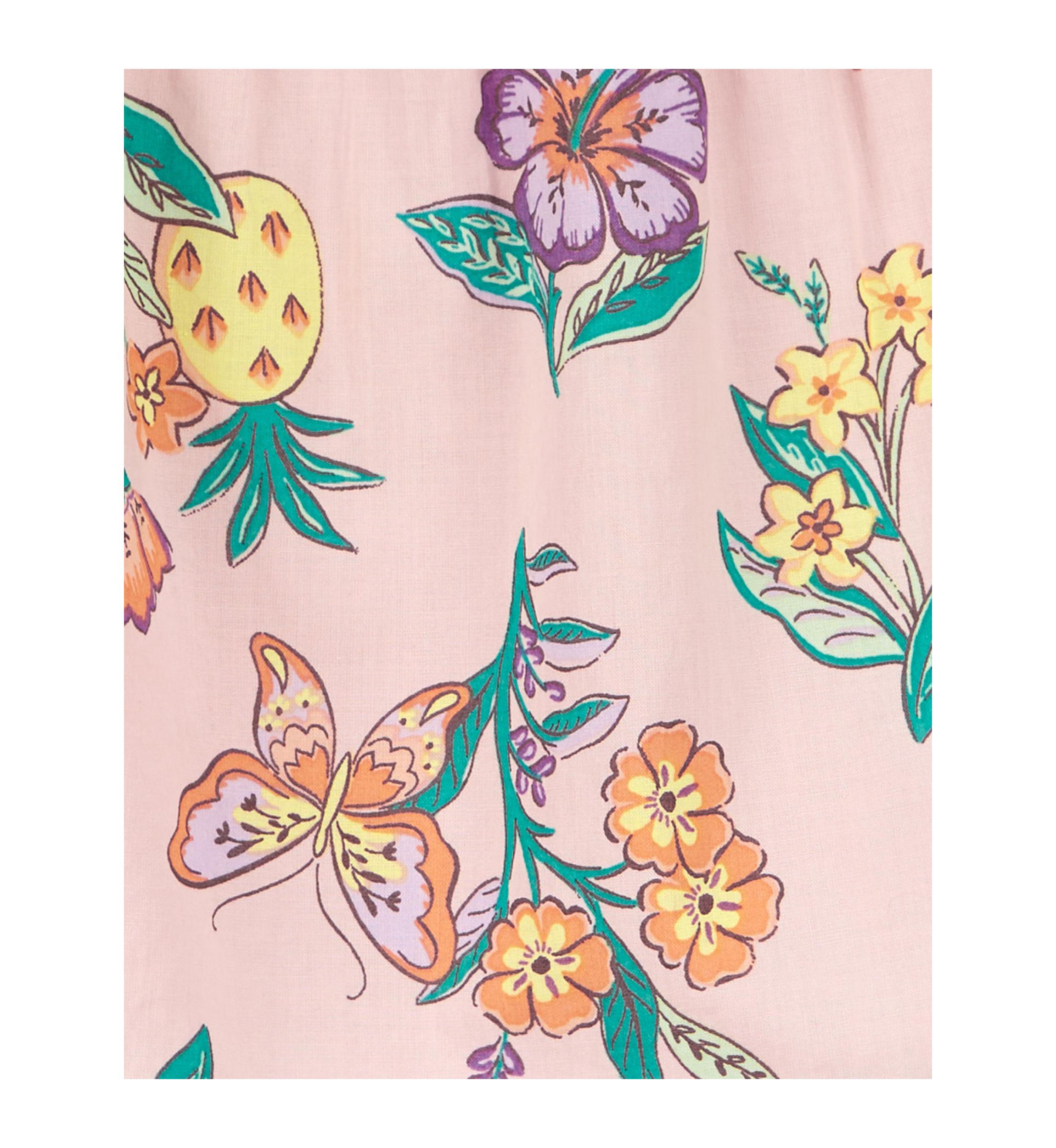 Toddler Girls Flutter Sleeve Floral Top