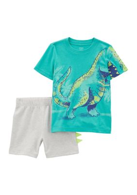 Toddler Boys Short Sleeve Dino T-Shirt and Shorts Set