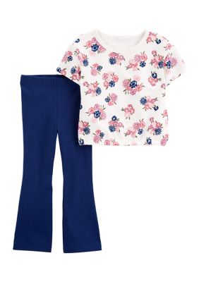 Toddler Girls Floral Printed Top and Leggings Set