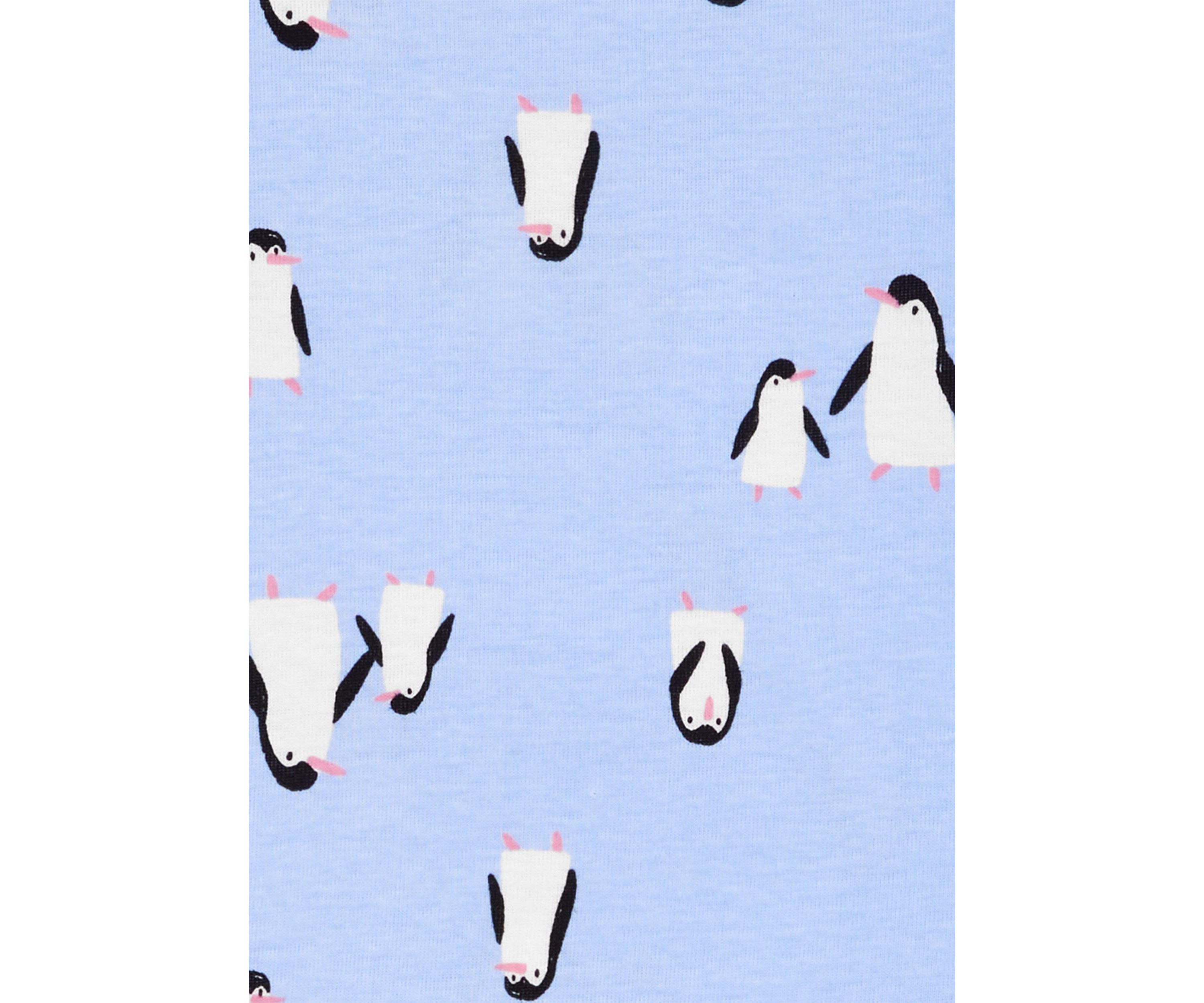 Toddler Girls 4 Piece Penguin Printed Pajama Set