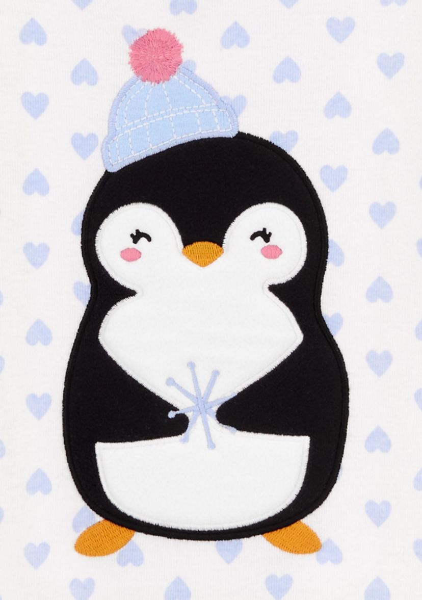 Toddler Girls 4 Piece Penguin Printed Pajama Set