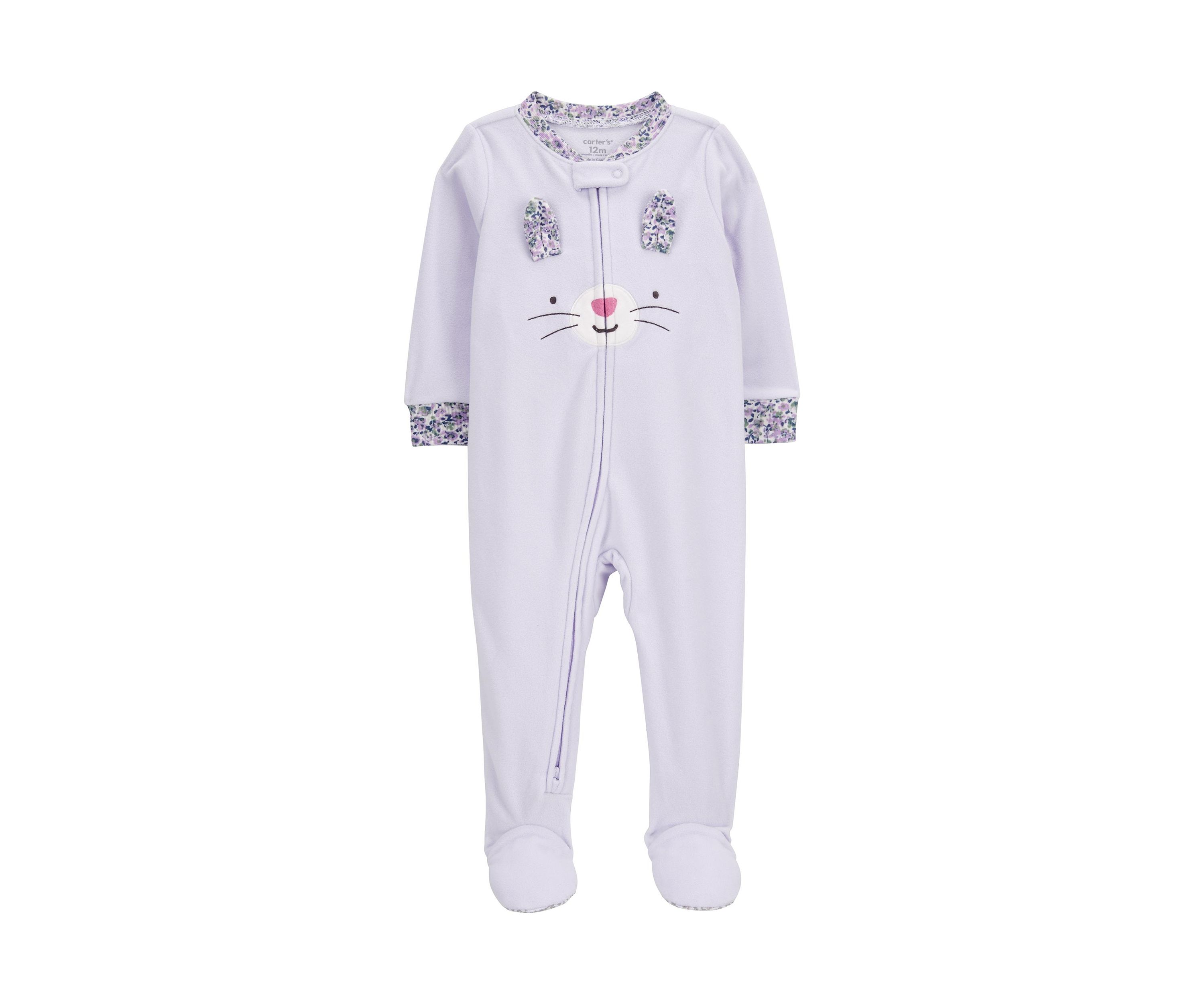 Toddler Girls Bunny Fleece Footed One Piece Pajama
