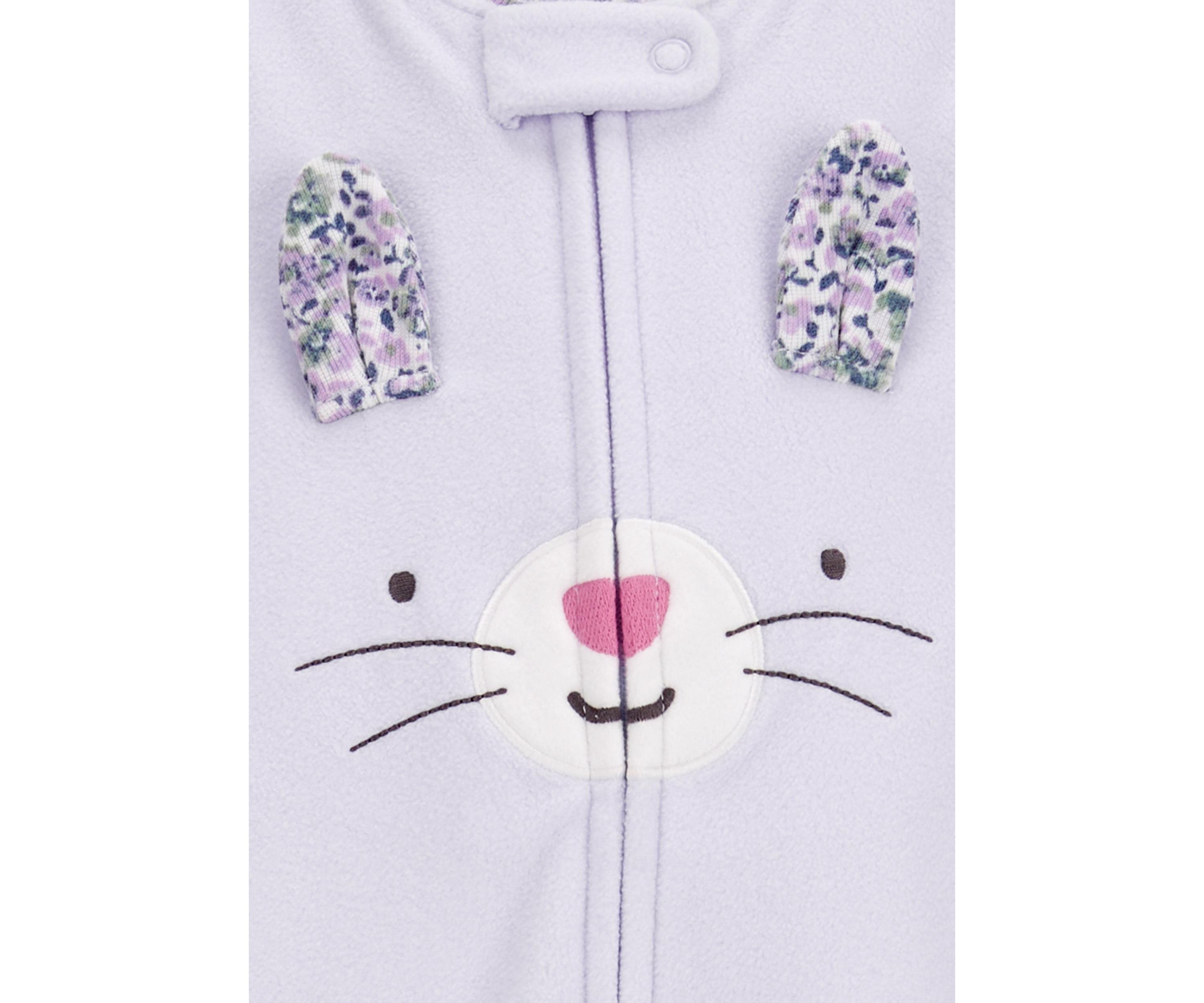 Toddler Girls Bunny Fleece Footed One Piece Pajama