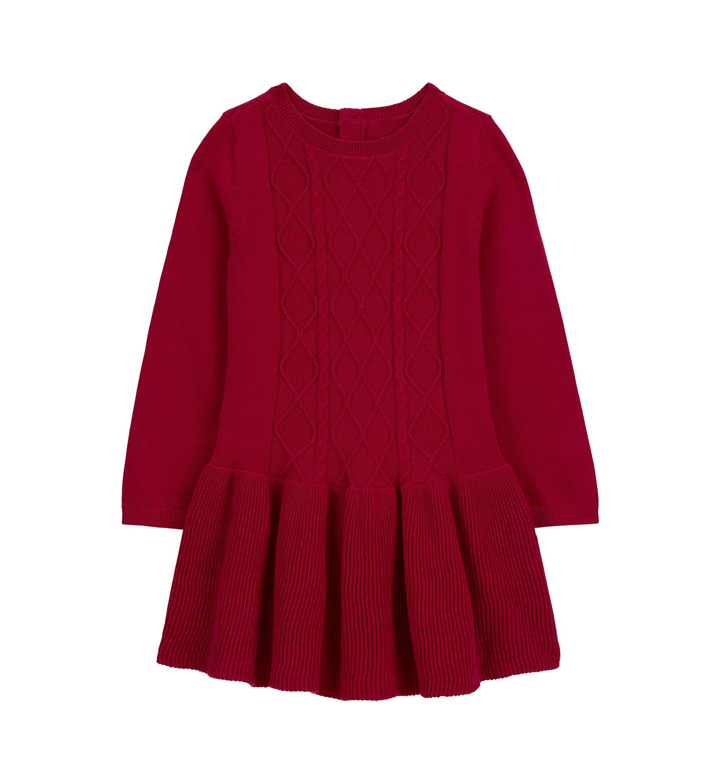 Toddler Girls Cable Knit Sweater Dress