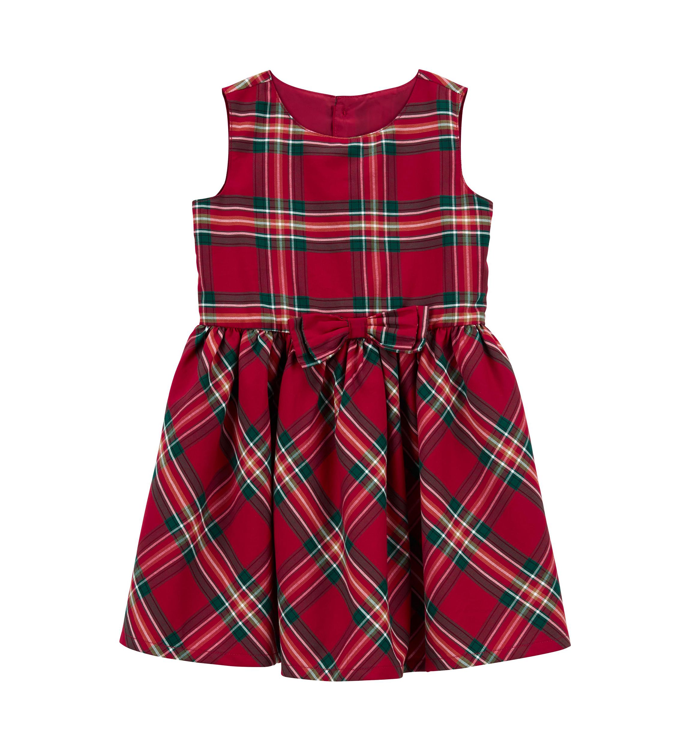 Toddler Girls Plaid Printed Woven Dress