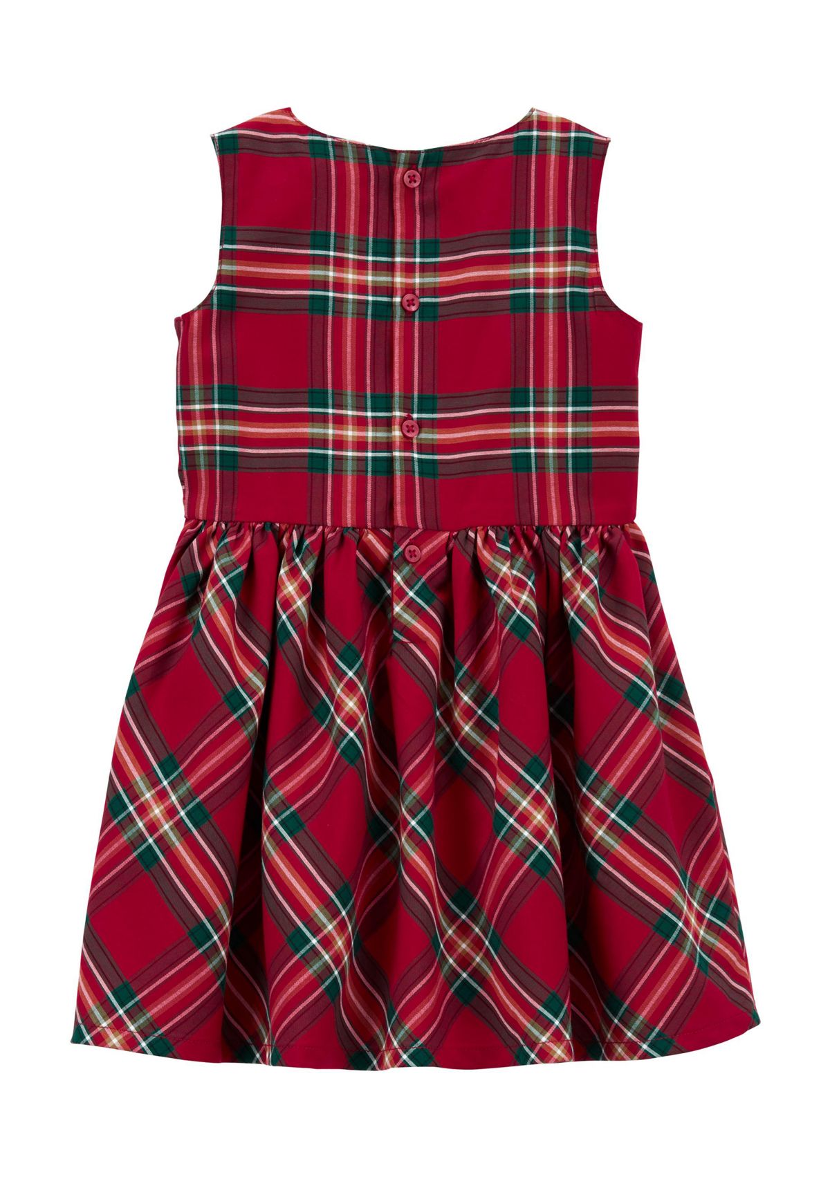 Toddler Girls Plaid Printed Woven Dress