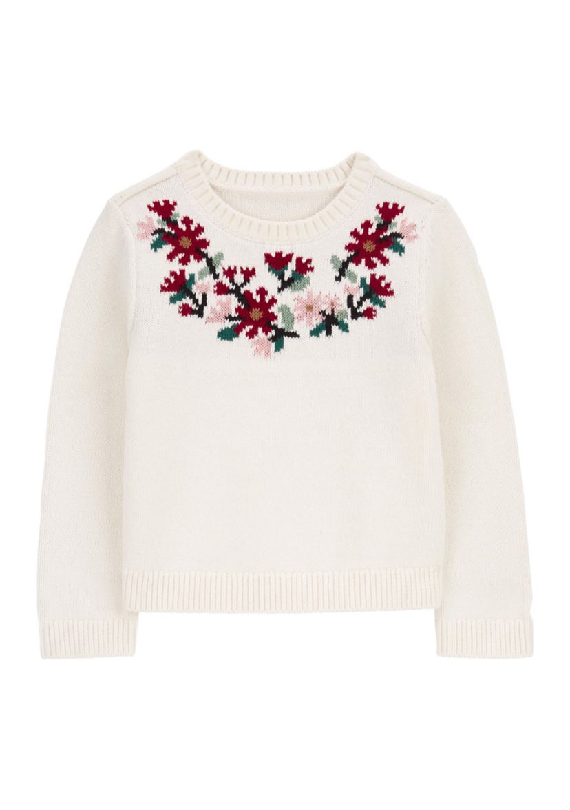 Toddler Girls Embroidered Sweater