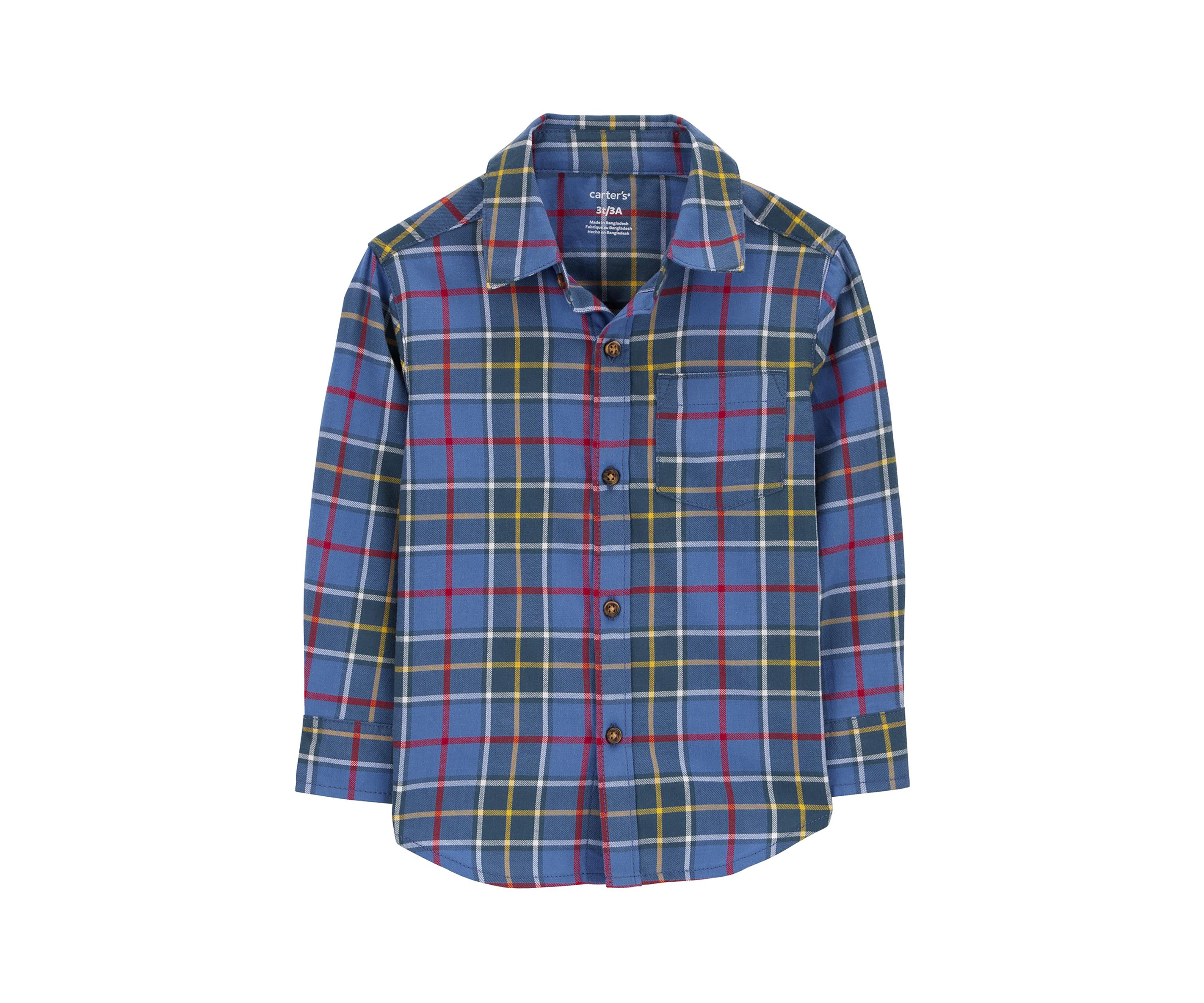 Toddler Boys Plaid Printed Shirt