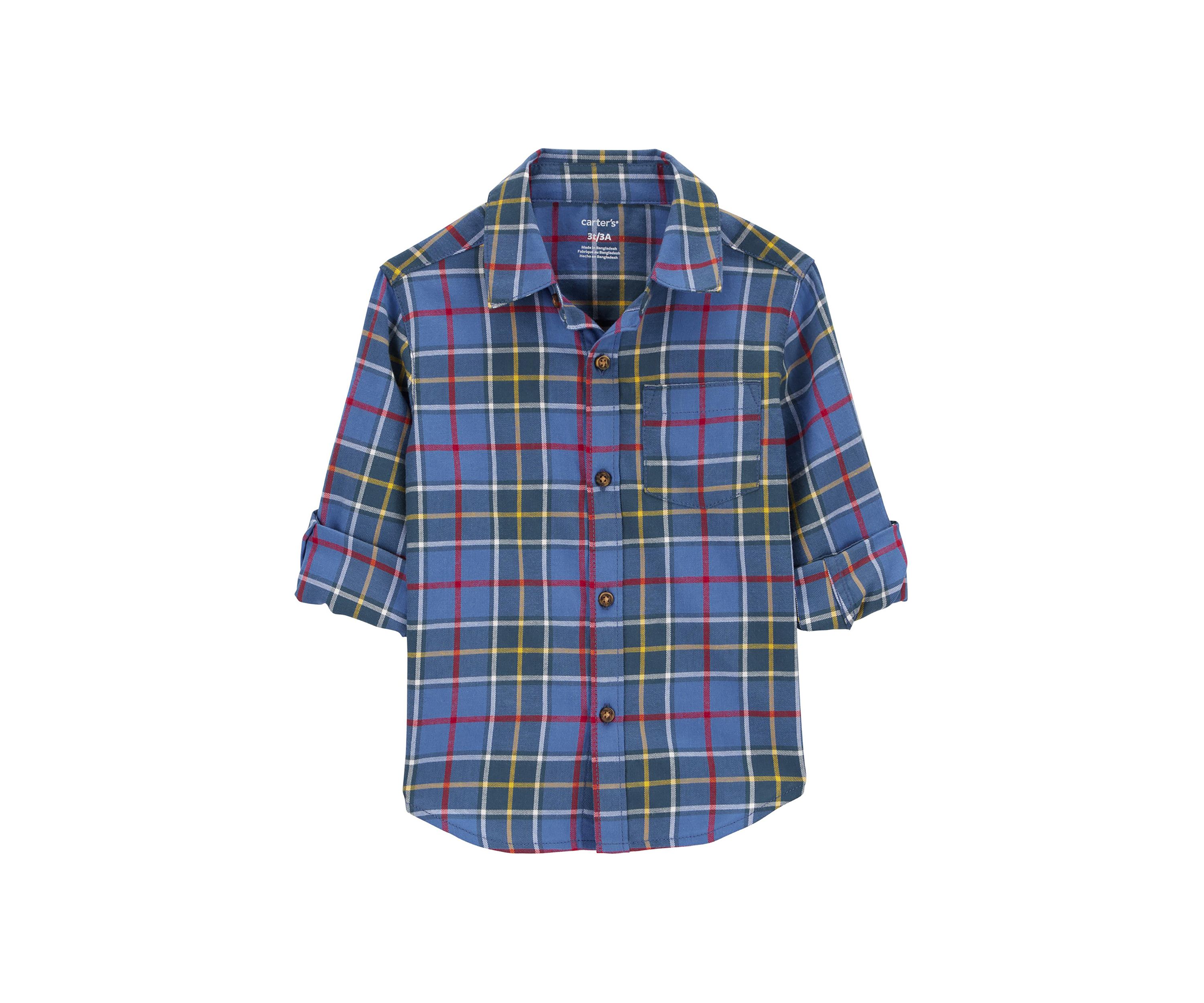 Toddler Boys Plaid Printed Shirt