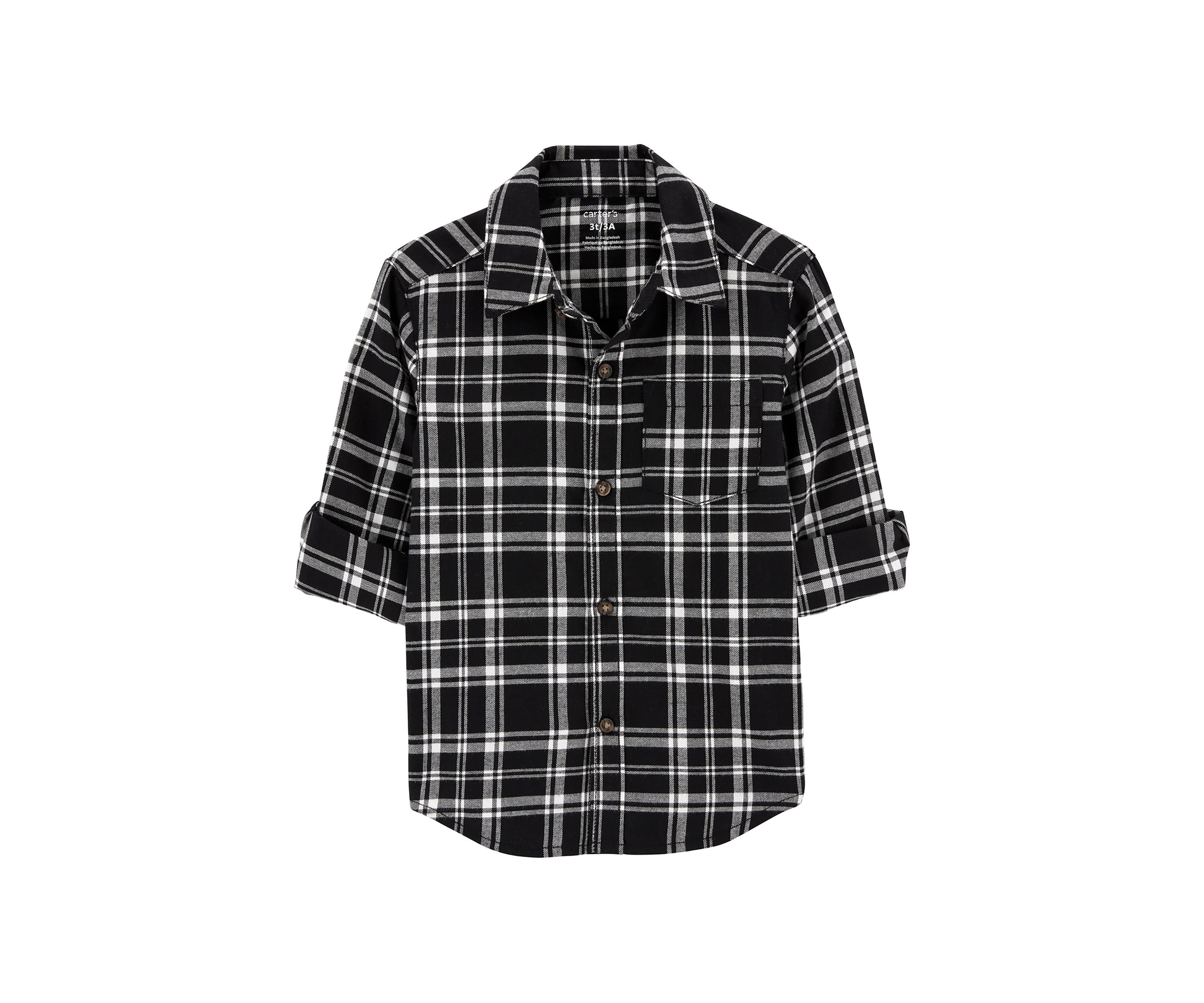 Toddler Boys Printed Button Down Shirt