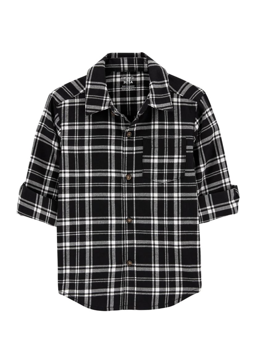 Toddler Boys Printed Button Down Shirt