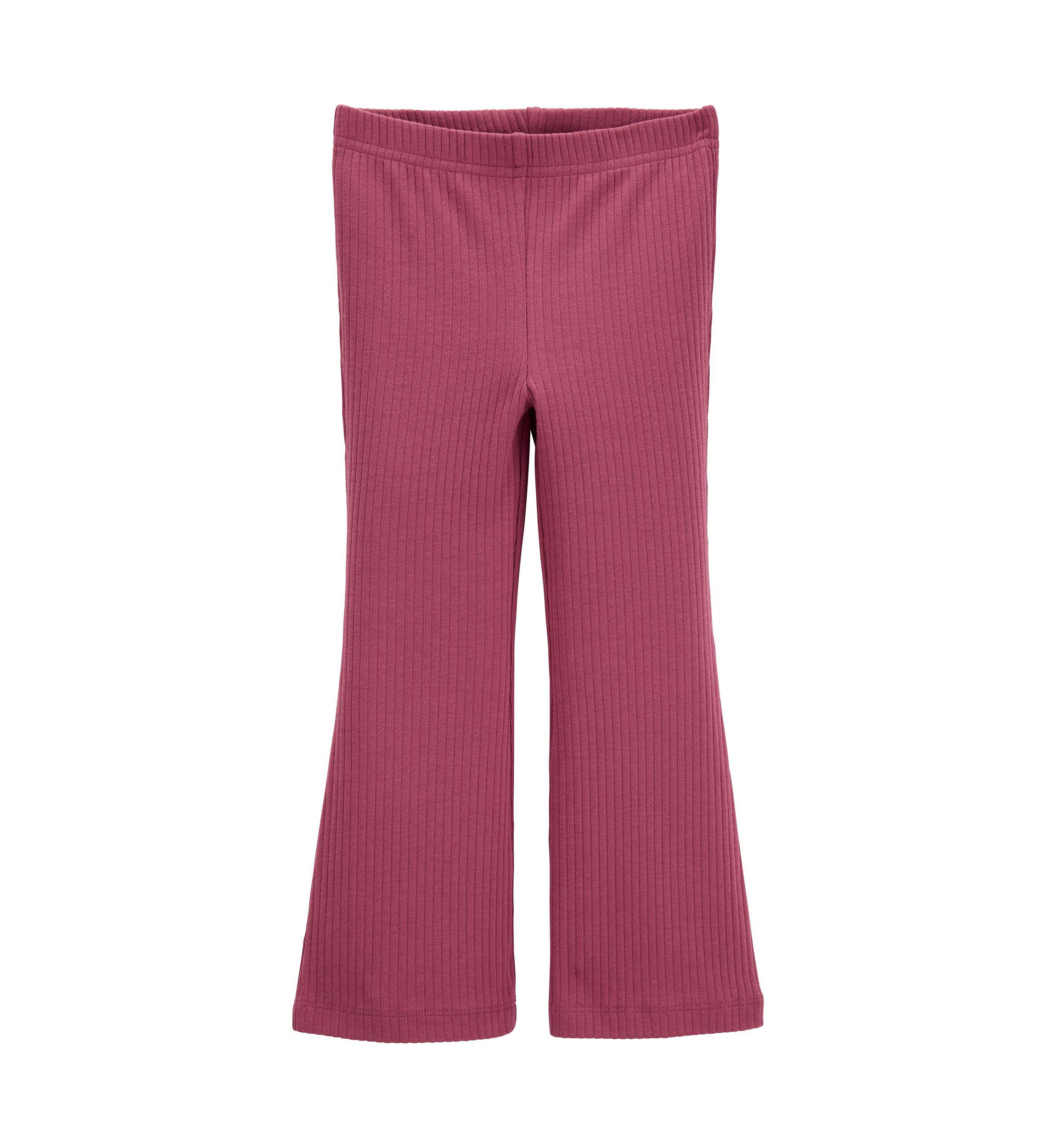 Toddler Girls Ribbed Knit Flare Pants